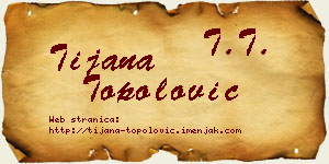 Tijana Topolović vizit kartica